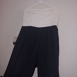 Strapless pants romper